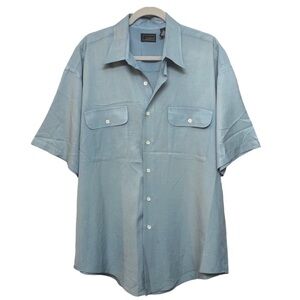 TALLWOODS Blue Casual Button Down Relaxed Fit Short Sleeve Shirt XL NWOT